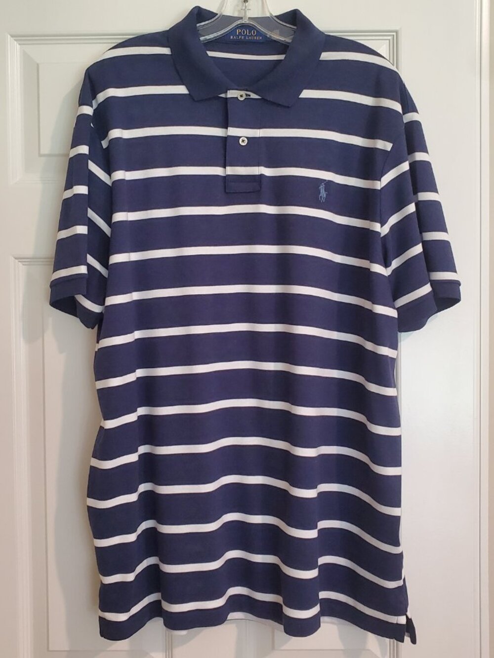Ralph Lauren Navy Blue/White Polo Shirt - Mens XL - NWOT